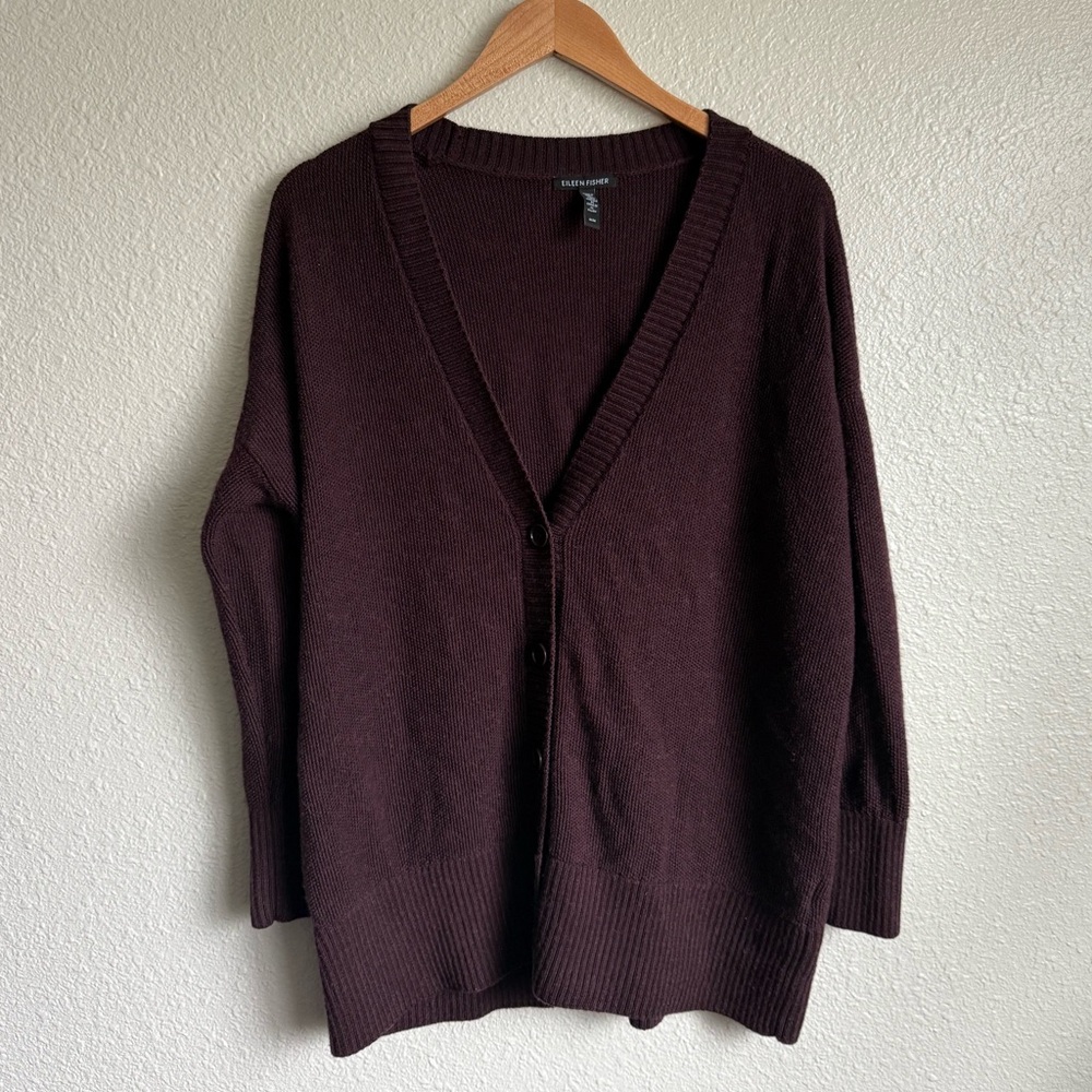 Eileen Fisher 100% Merino Wool Cardigan